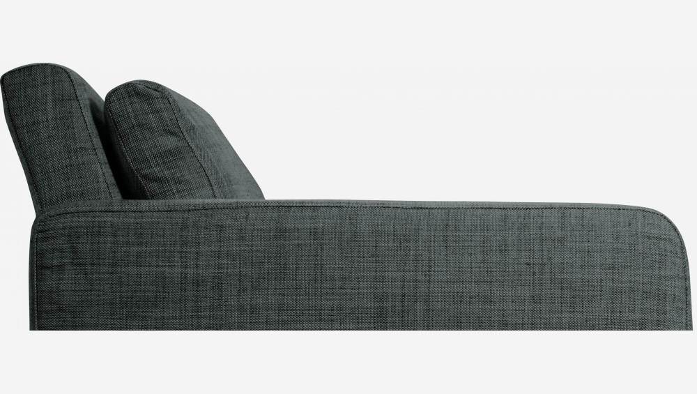 Sofá 2 plazas  de tela italiana - Gris antracita - Patas negras