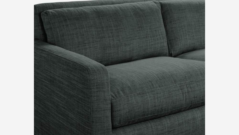 2-Sitzer-Sofa aus italienischem Stoff - Anthrazitgrau - Schwarze Füße