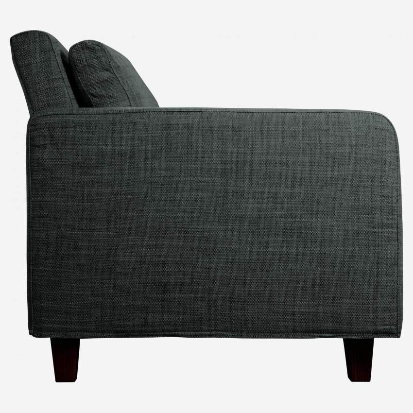 2-Sitzer-Sofa aus italienischem Stoff - Anthrazitgrau - Eichenfüße