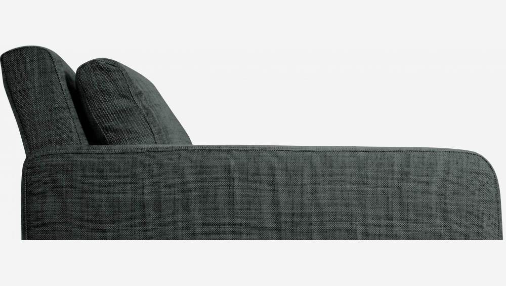 Sofá de 2 lugares em tecido italiano - cinza antracite - Pés madeira