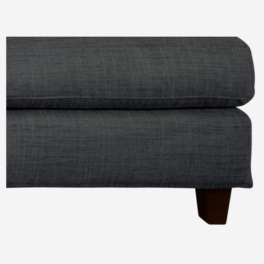 Canapé d'angle 2 places en tissu italien - Gris anthracite - Pieds noirs