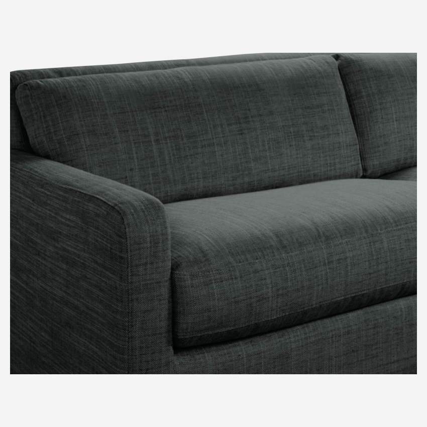 3-Sitzer-Sofa aus italienischem Stoff - Anthrazitgrau - Eichenfüße