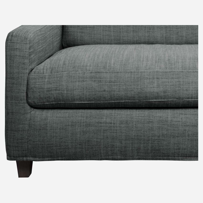 Sofá compacto de tela italiana - Gris - Patas negras