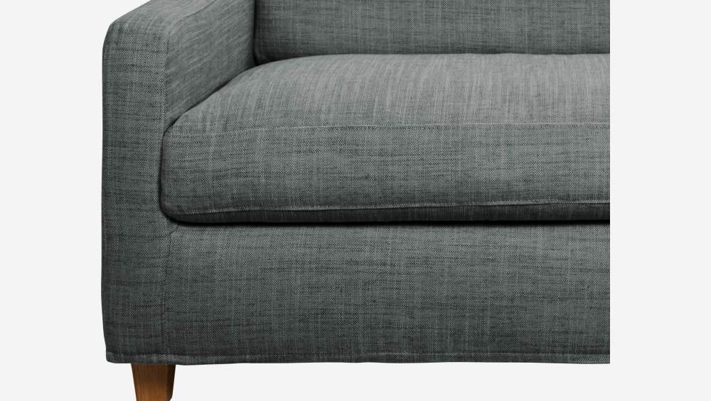 Compacte zetel in Italiaanse stof - Grey - Eiken poten