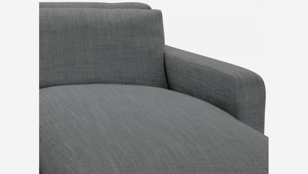 Sofá de ángulo 2 plazas de tela italiana - Gris - Patas negras