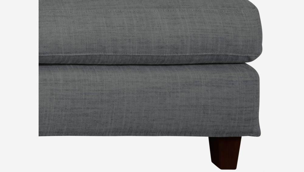 Canapé d'angle 2 places en tissu italien - Gris - Pieds noirs