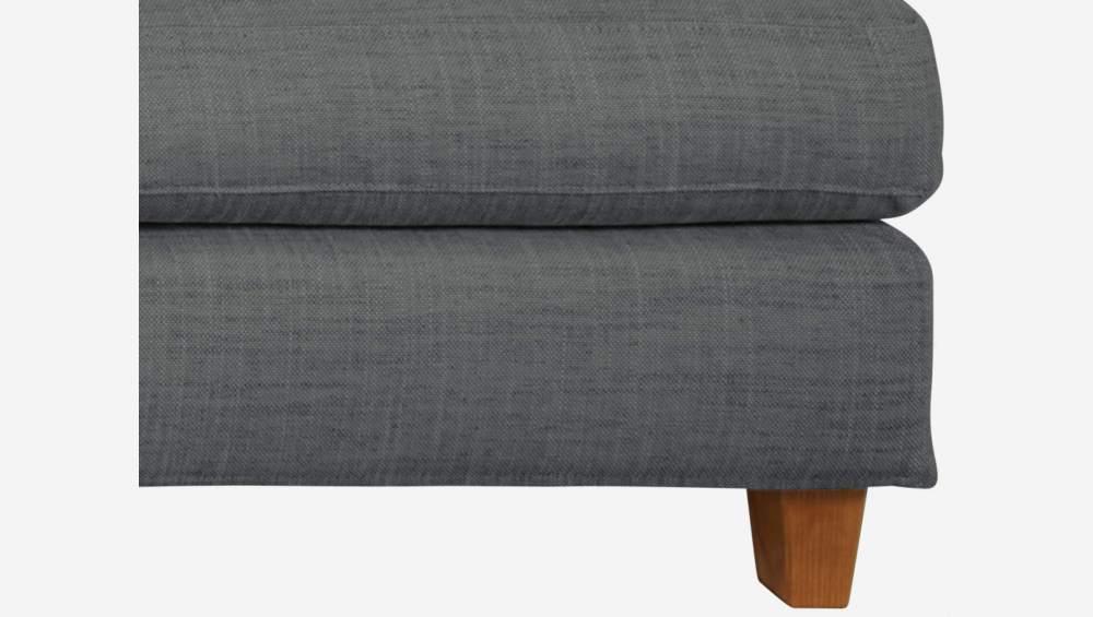 Sofá de ángulo 2 plazas de tela italiana - Gris - Patas roble