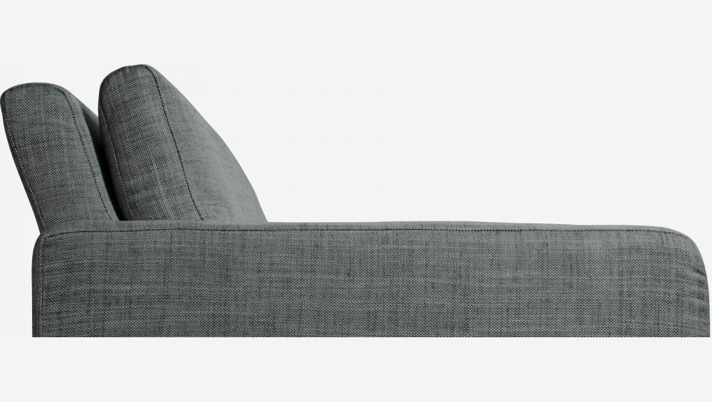 3-Sitzer-Sofa aus italienischem Stoff - Grau - Schwarze Füße