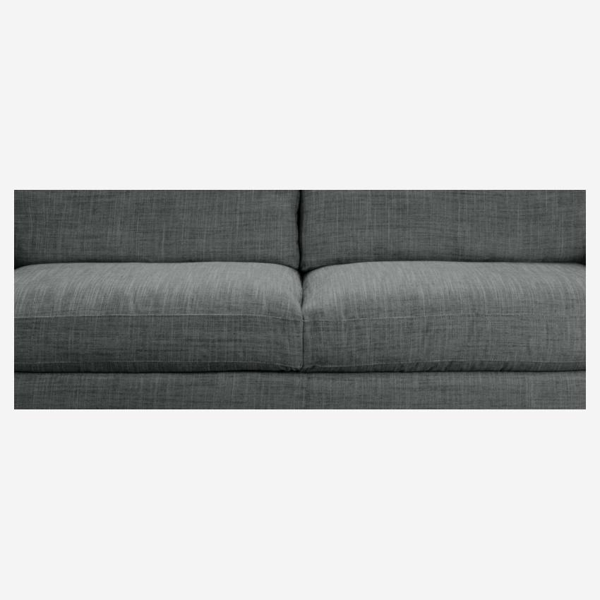 3-Sitzer-Sofa aus italienischem Stoff - Grau - Eichenfüße