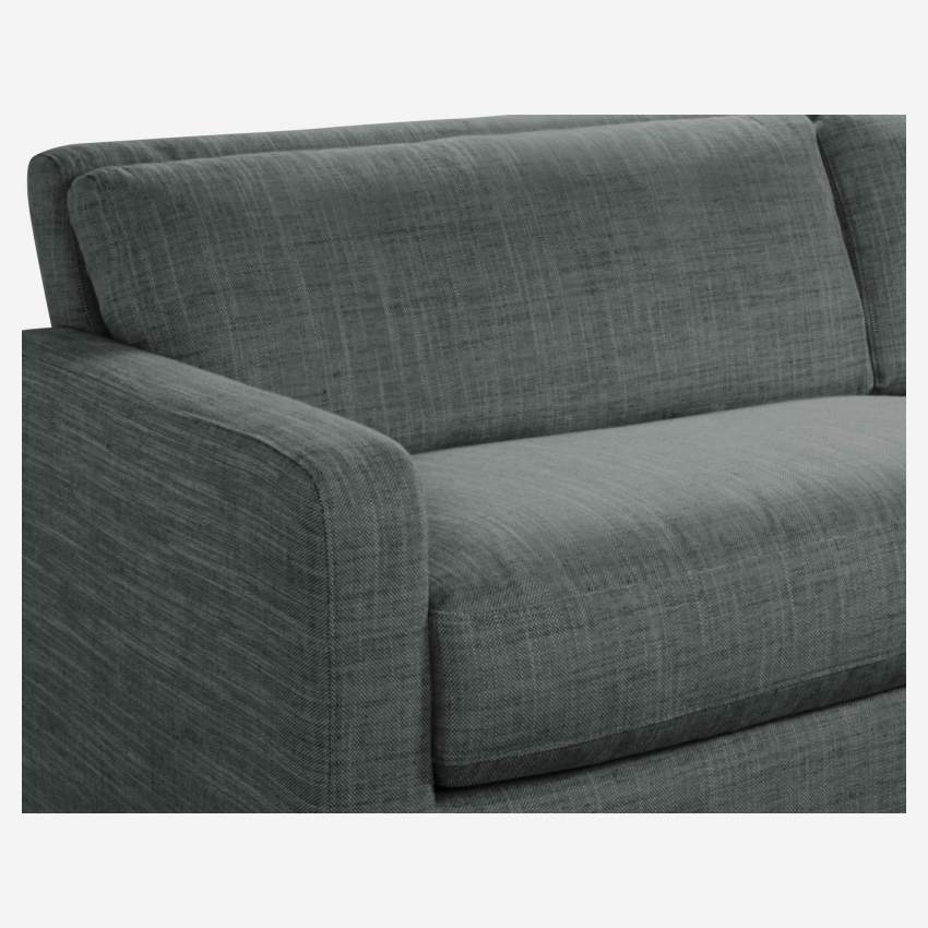 3-Sitzer-Sofa aus italienischem Stoff - Grau - Eichenfüße