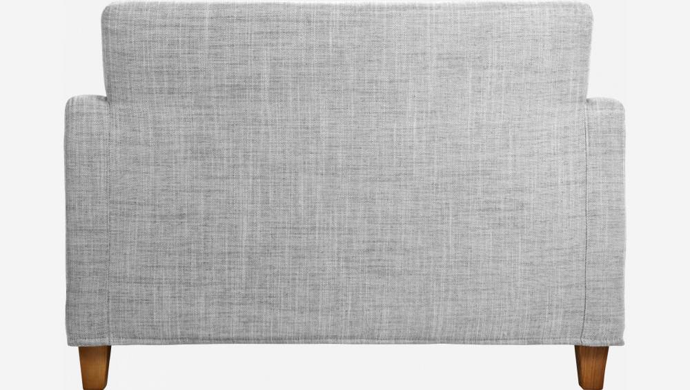 Sofá compacto em tecido italiano - cinza claro - Pés madeira