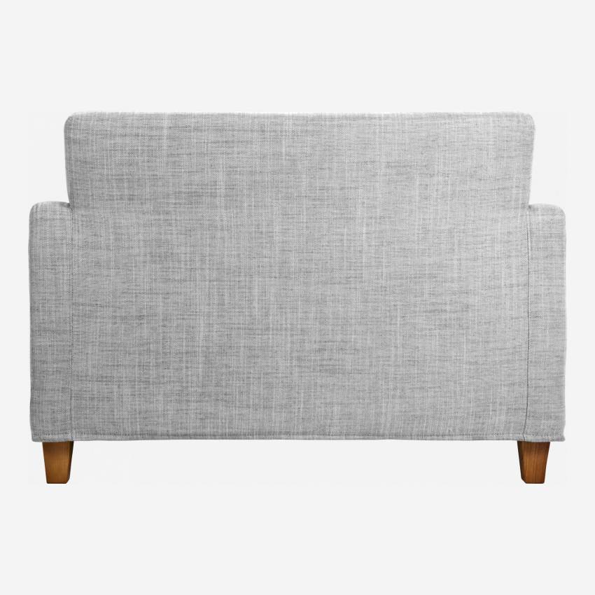 Sofá compacto em tecido italiano - cinza claro - Pés madeira