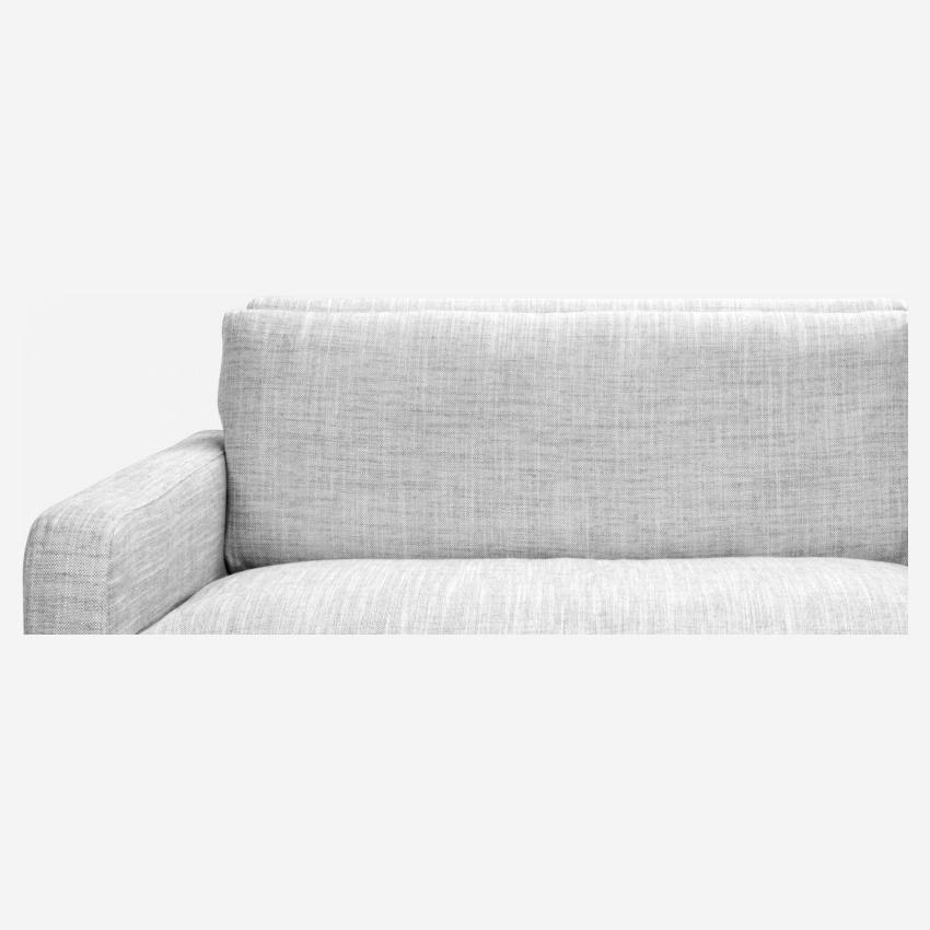 Sofá compacto de tela italiana - Gris claro - Patas roble