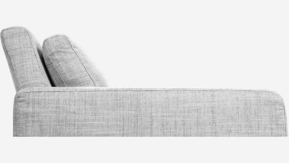 Canapé compact en tissu italien - Gris clair - Pieds chêne