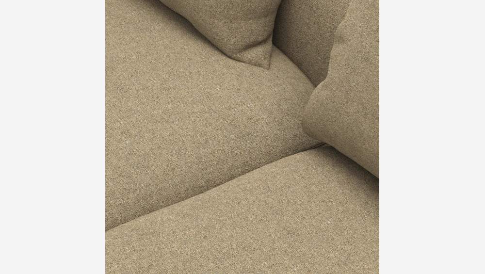 Canapé d'angle droit de forme organique en tissu Lucca - Blanc mastic 