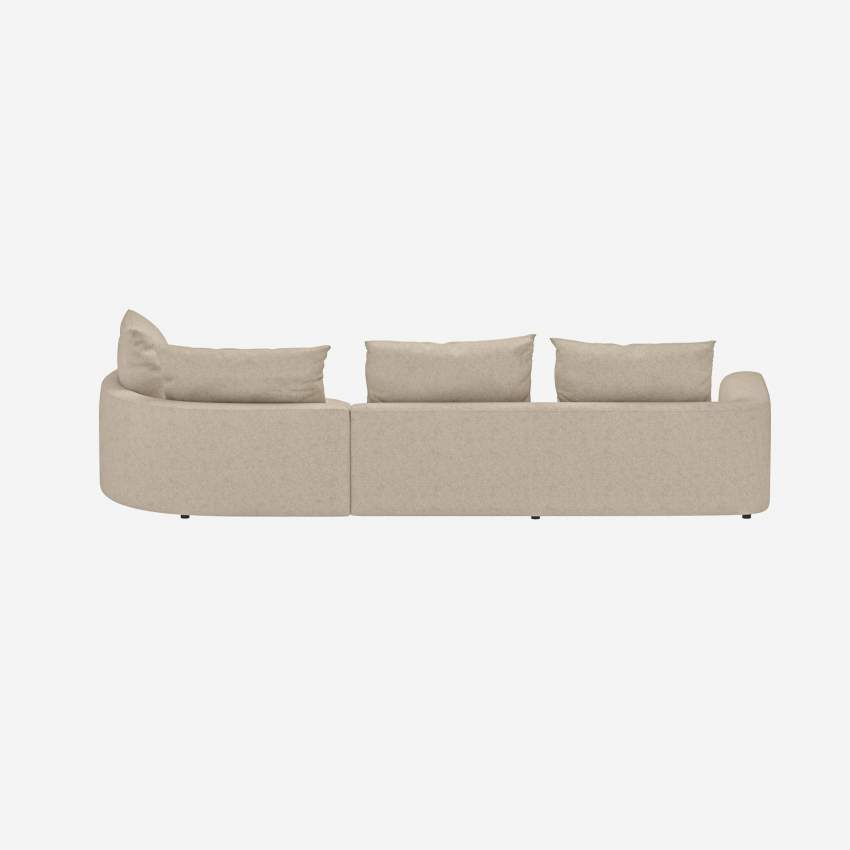 Canapé d'angle droit en tissu Lucca - Blanc mastic 