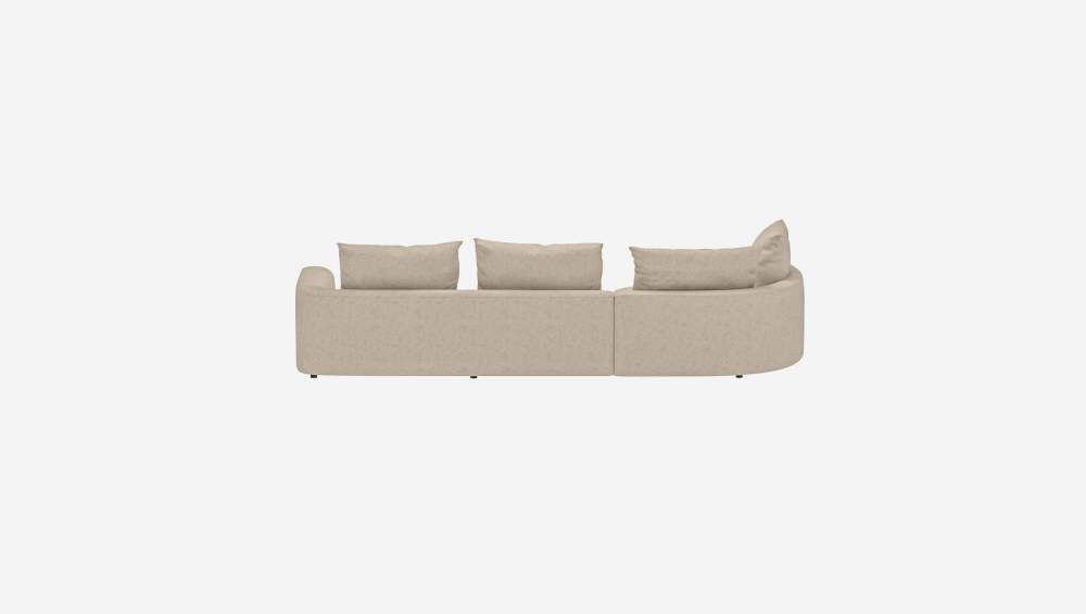 Canapé d'angle gauche en tissu Lucca - Blanc mastic 