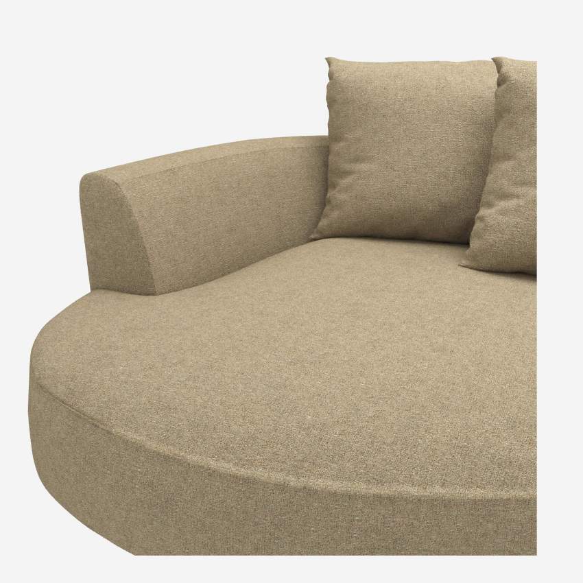 Canapé d'angle gauche de forme organique en tissu Lucca - Blanc mastic 