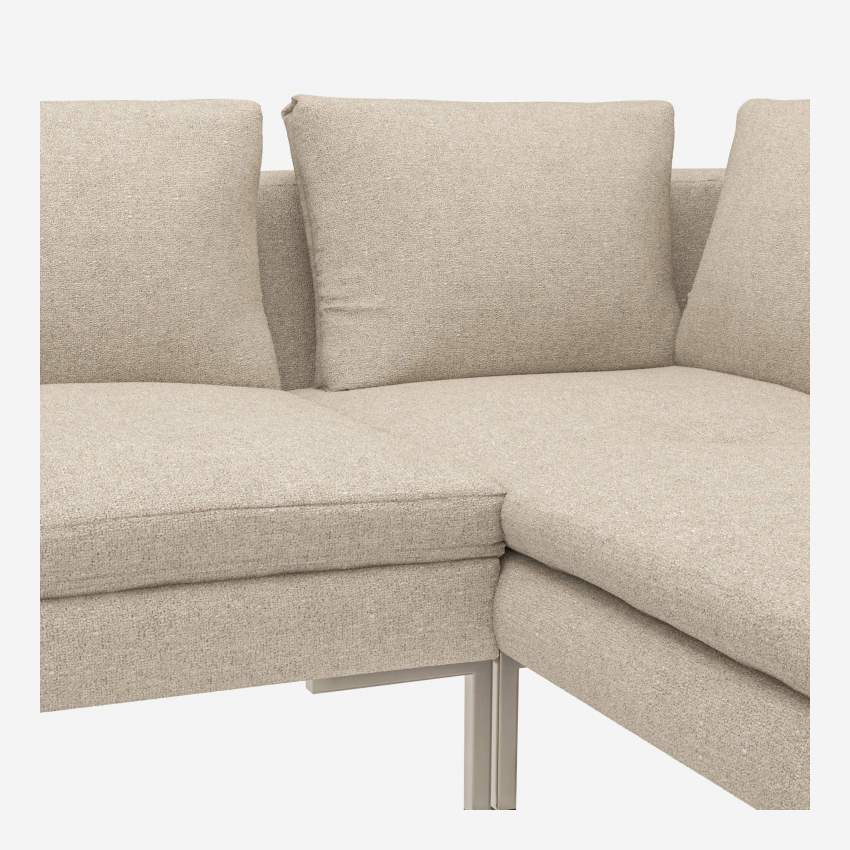 2-Sitzer-Sofa mit Chaiselongue links aus Lucca-Stoff - Acrylweiß