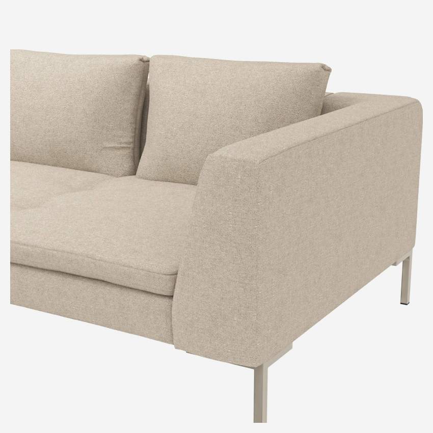 3-Sitzer-Sofa mit Chaiselongue links aus Lucca-Stoff - Acrylweiß
