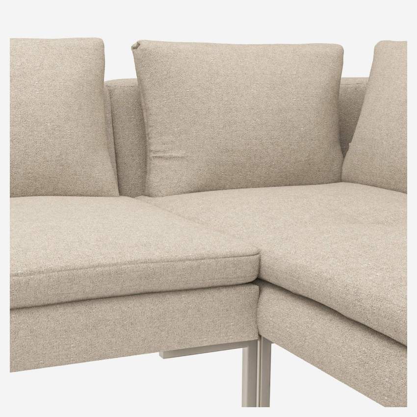 3-Sitzer-Sofa mit Chaiselongue rechts aus Lucca-Stoff - Acrylweiß