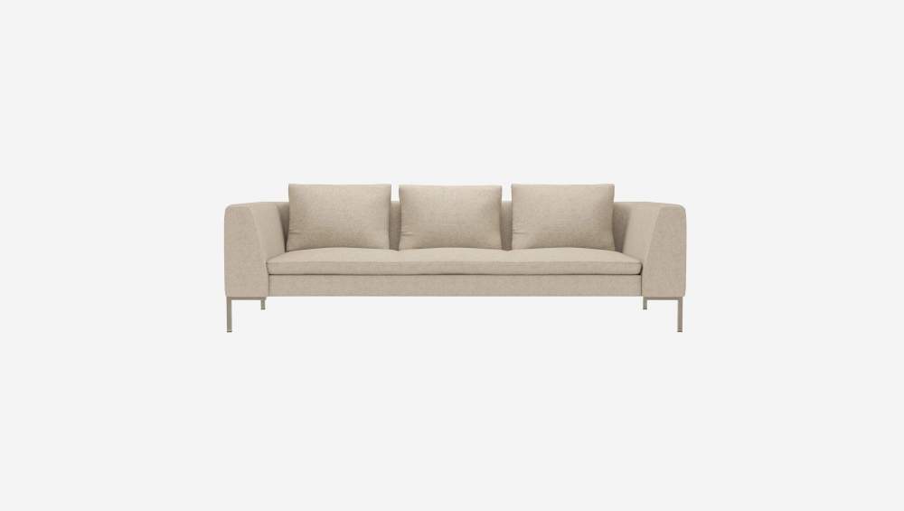 3-Sitzer-Sofa aus Lucca-Stoff - Acrylweiß
