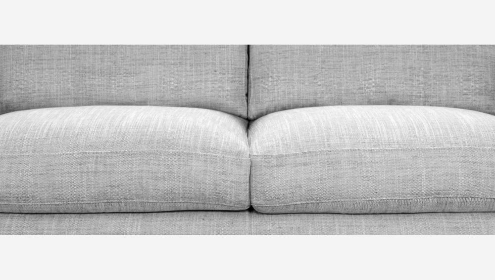 2-Sitzer-Sofa aus italienischem Stoff - Hellgrau - Eichenfüße