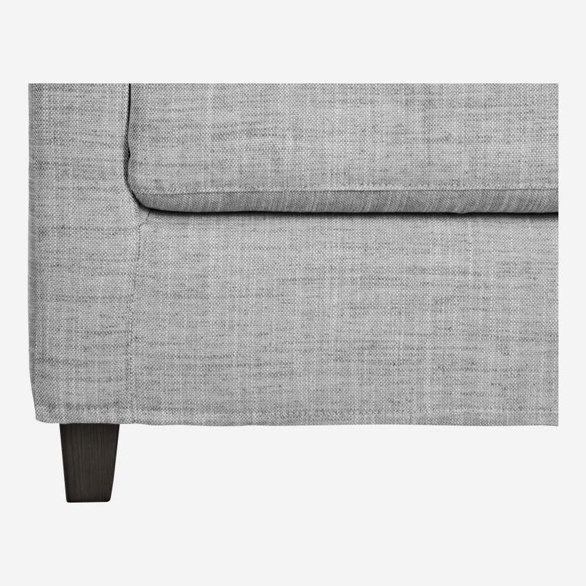 3-Sitzer-Sofa aus italienischem Stoff - Hellgrau - Schwarze Füße