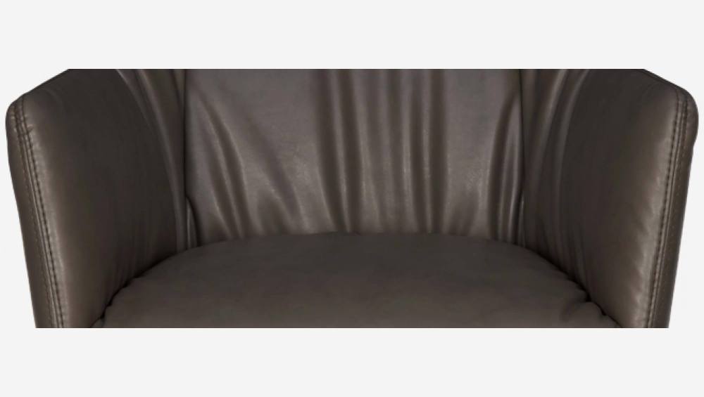 Sessel aus Kunstleder, grau