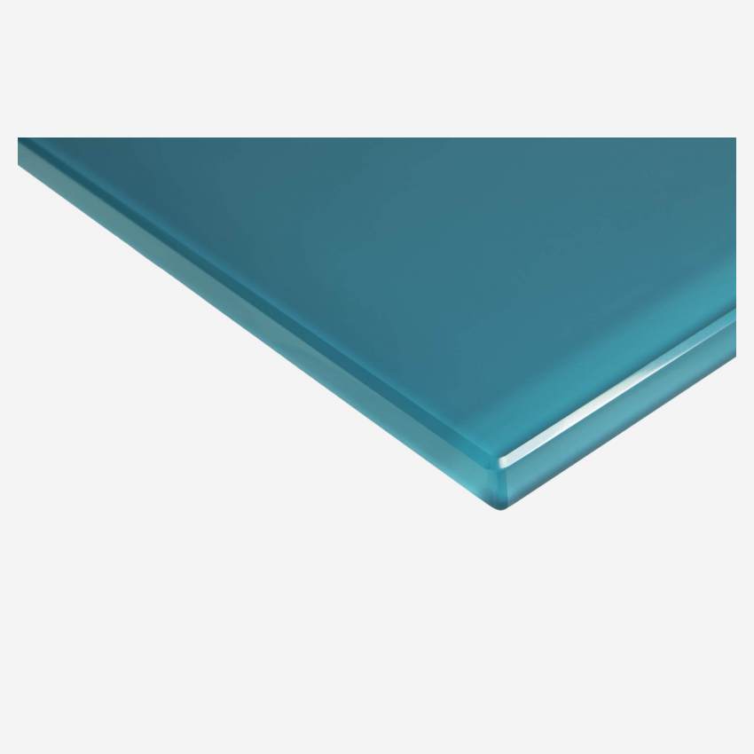 Plateau de table en verre trempé - Bleu canard - 160 x 80 cm