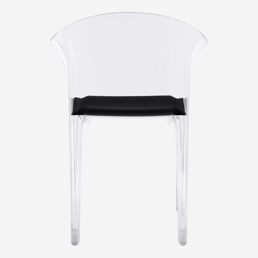 Stuhl mit Armlehnen aus Polycarbonat, transparent
