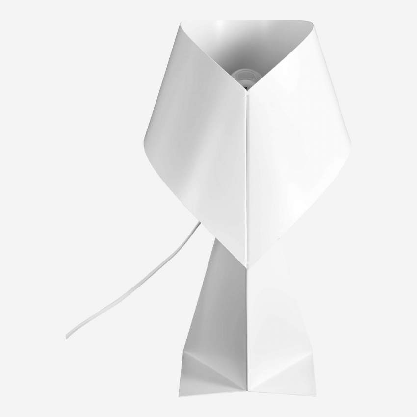 Lampada da tavolo in metallo - Bianco - 52 cm