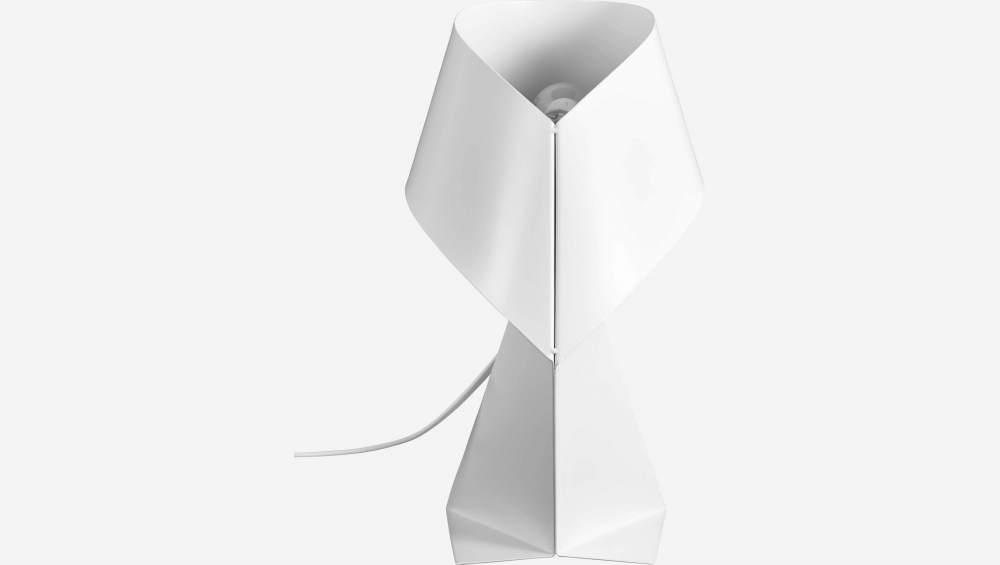 Candeeiro de mesa de metal - Branco - 36 cm