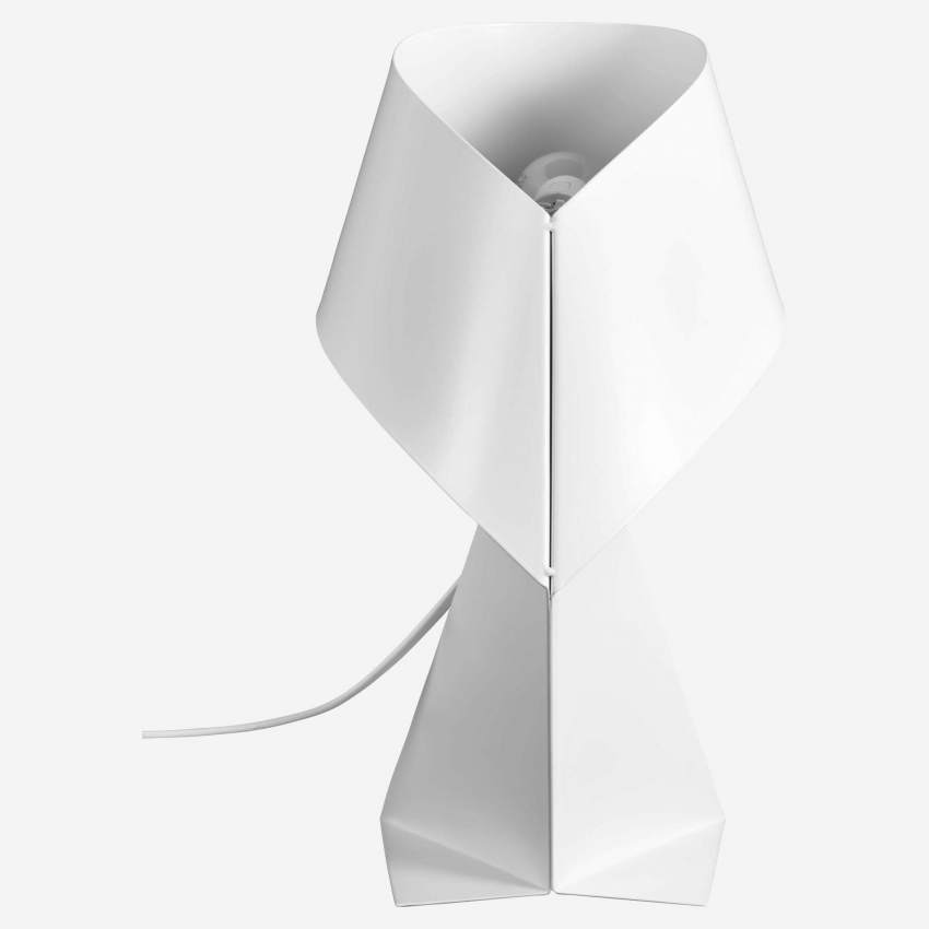 Lampada da tavolo in metallo - Bianco - 36 cm