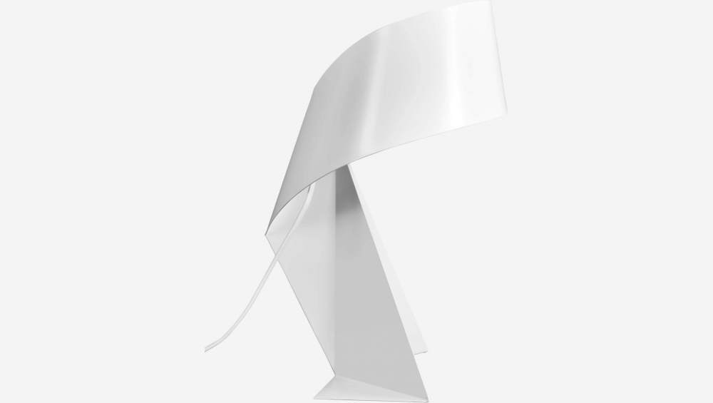 Lámpara de mesa pequeña 36cm de metal blanco