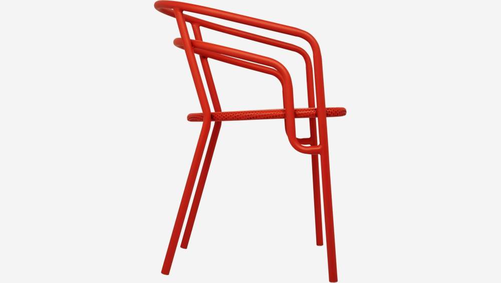 Chaise de jardin en métal rouge