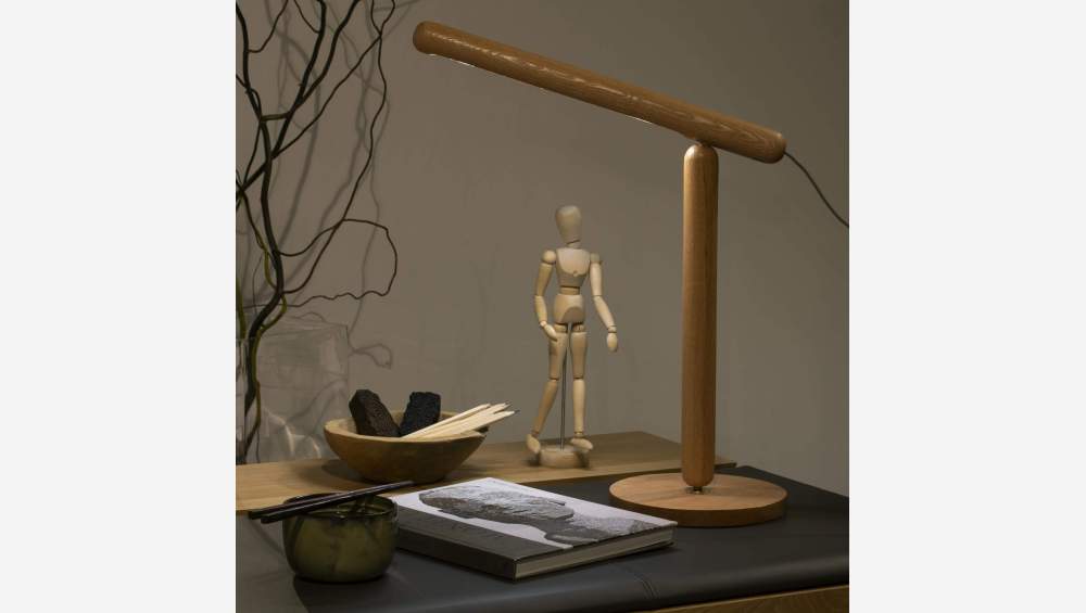 Lámpara de escritorio 48cm de roble - Design by Florent Coirier