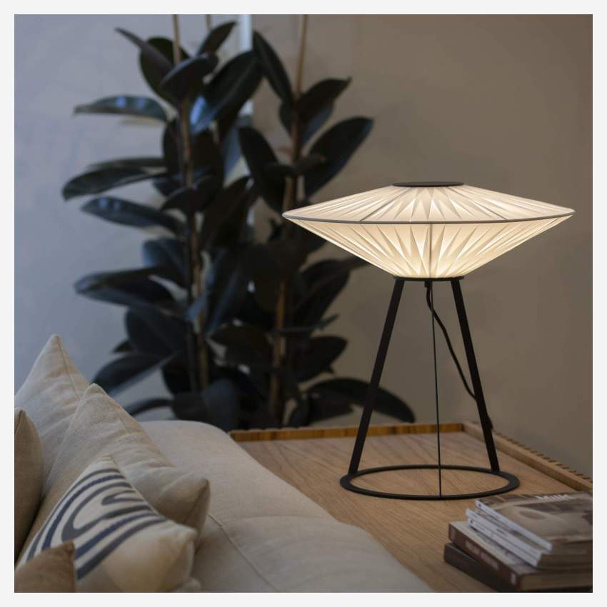 Tafellamp - Staal en Stof - Zwart en Wit - Design by Béatrice Durandart