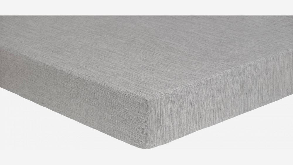 Sábana ajustable 180x200cm gris de algodón egipcio