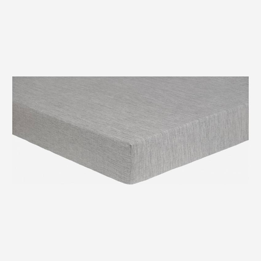 Spannbettlaken aus Baumwolle - 160 x 200 cm - Grau