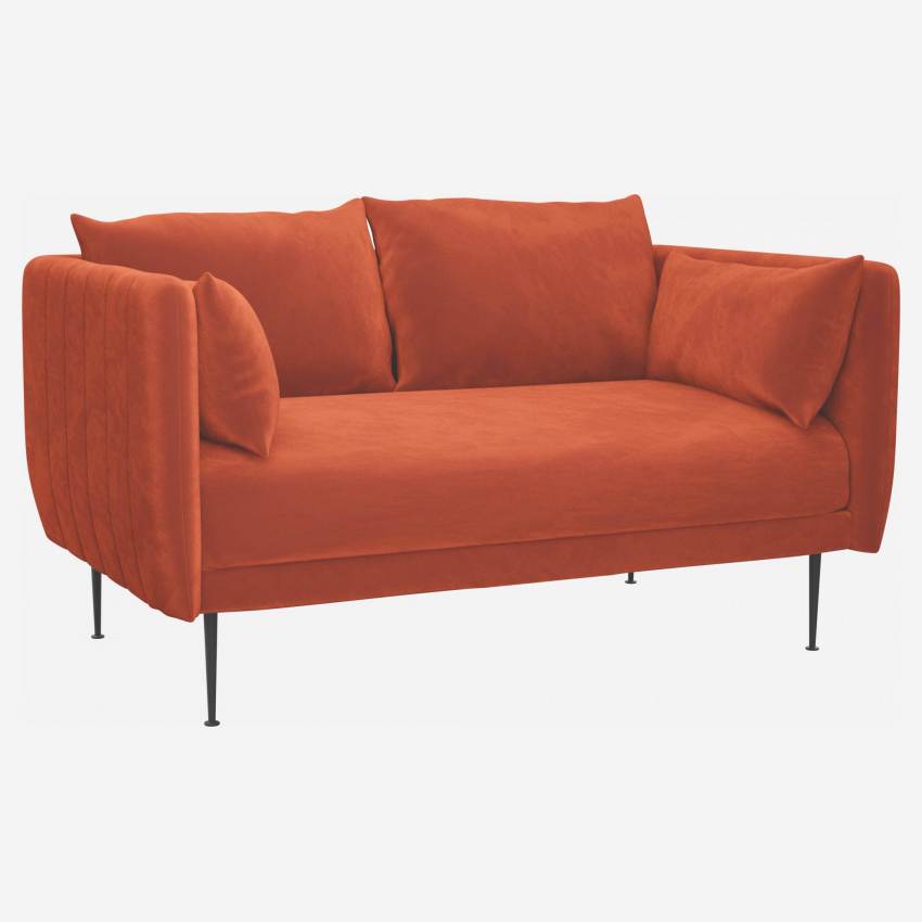 2-Sitzer-Sofa aus Samt - Orange