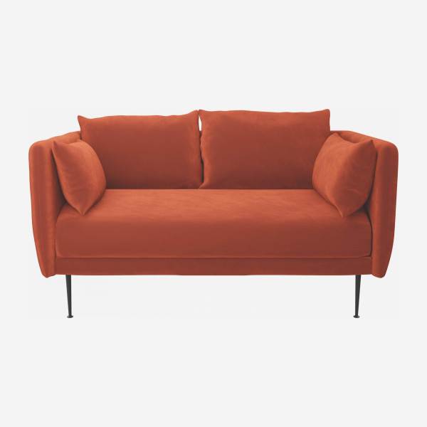 2-Sitzer-Sofa aus Samt - Orange