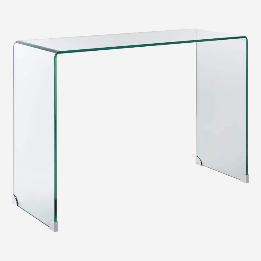 Consola de vidrio templado transparente