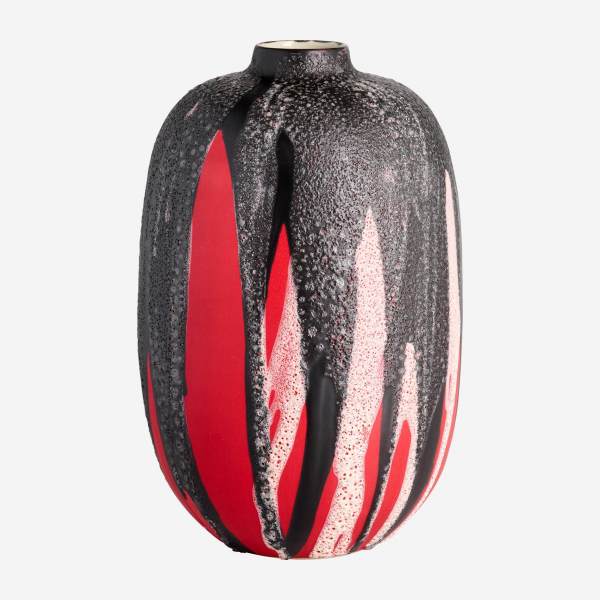 Vase en grès - 30 cm - Rouge
