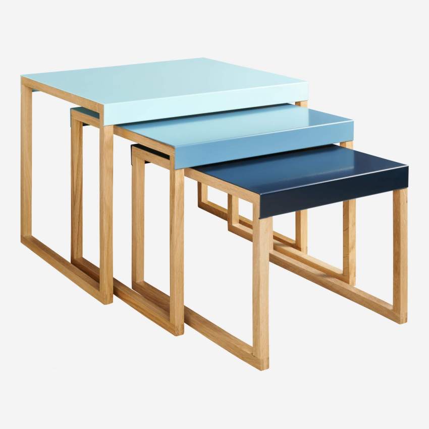 Tavolini impilabili in acciaio laccato - Blu