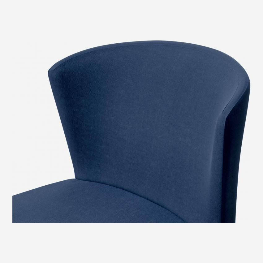 Stuhl mit Stoffbezug - Blau - Stuhlbeine aus Eiche