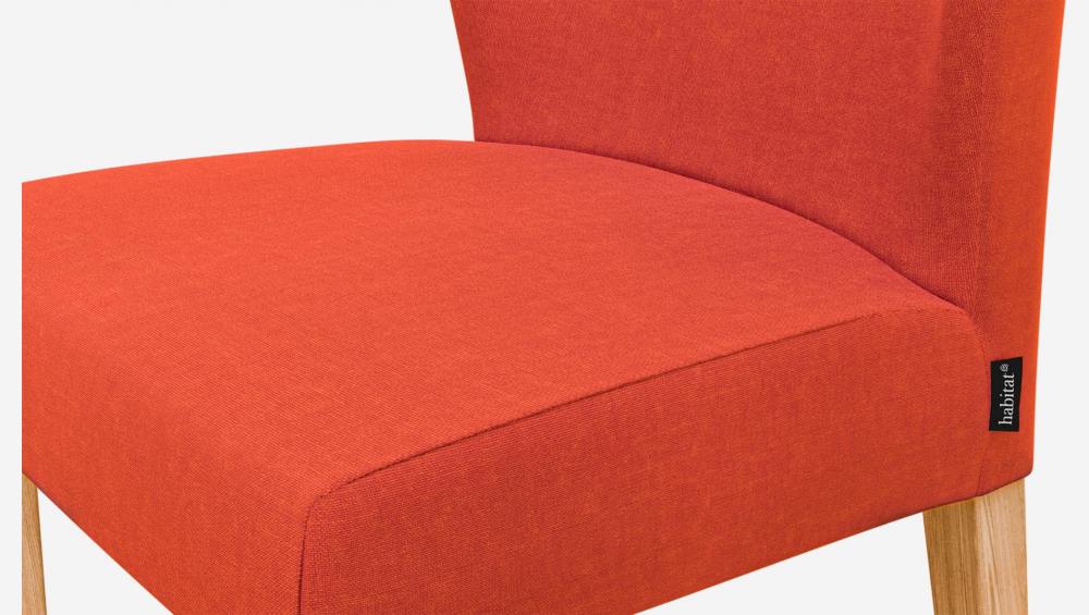 Stuhl mit Stoffbezug - Orange - Stuhlbeine aus Eiche