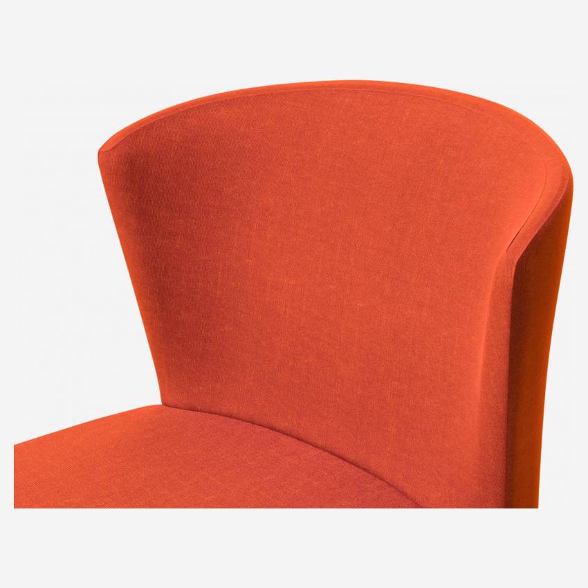Cadeira de tecido - Laranja - Pés de carvalho