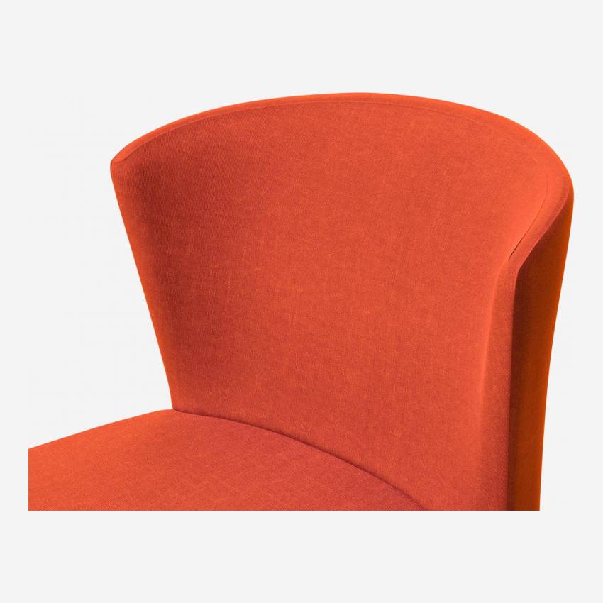 Sedia in tessuto - Arancione - Gambe in quercia