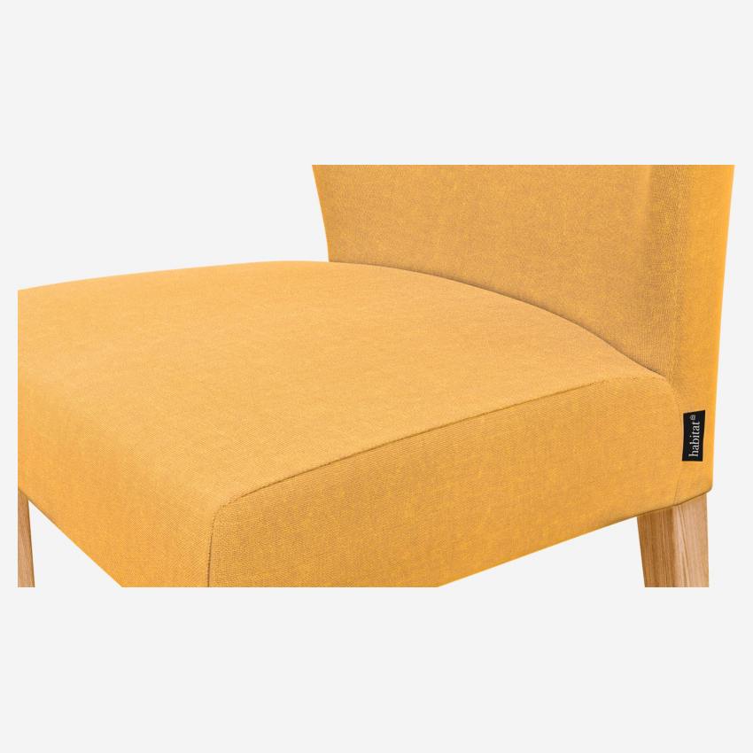 Stuhl mit Stoffbezug - Gelb - Stuhlbeine aus Eiche